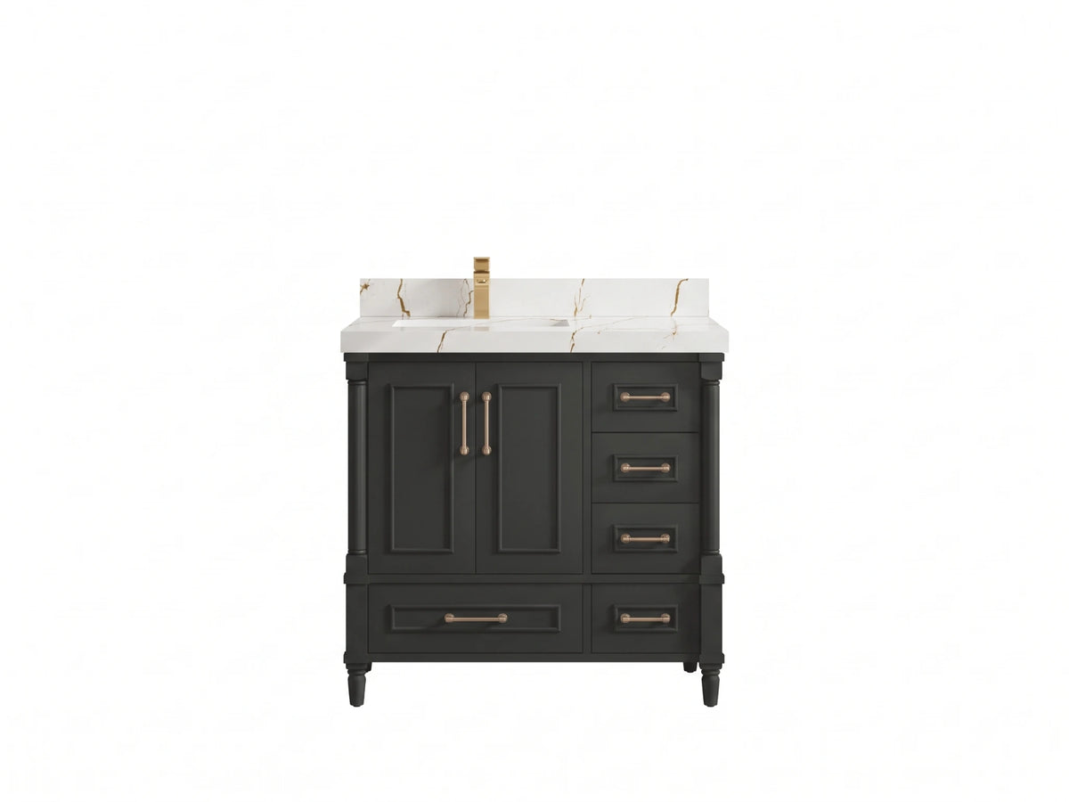 Aberdeen 36 in. W x 22 in. D Left Offset Sink Bathroom Vanity
