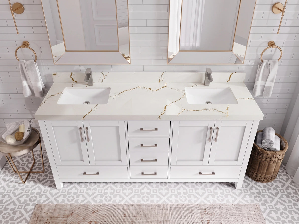 Malibu 72 in. W x 22 in. D Double Sink Bathroom Vanity