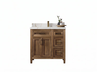 Santa Monica Teak Wood 36 in. W x 22 in. D Single Sink Bathroom Vanity