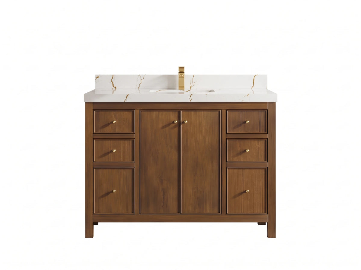 Chicago Teak 48 in. W x 22 in. D Single Sink Bathroom Vanity