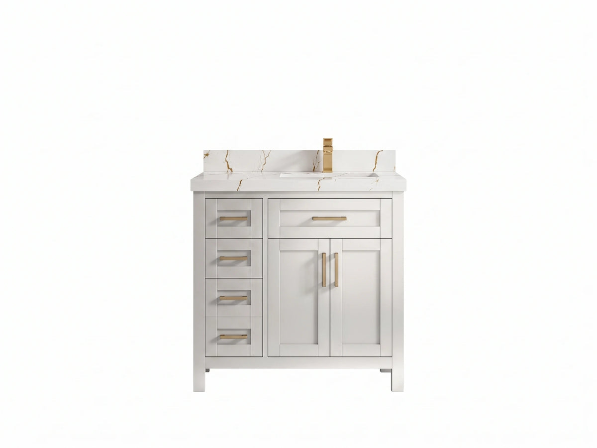 Cambridge 36 in. W x 22 in. D Right Offset Sink Bathroom Vanity