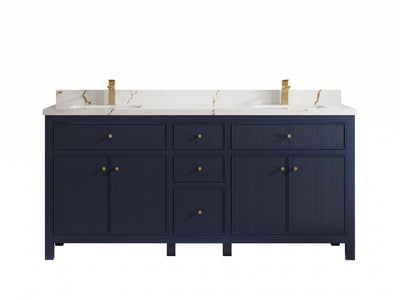 Sonoma 72 in W x 22 in D Free Standing Reeded Double Sink Bathroom Vanity
