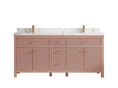 Sonoma 72 in W x 22 in D Free Standing Reeded Double Sink Bathroom Vanity