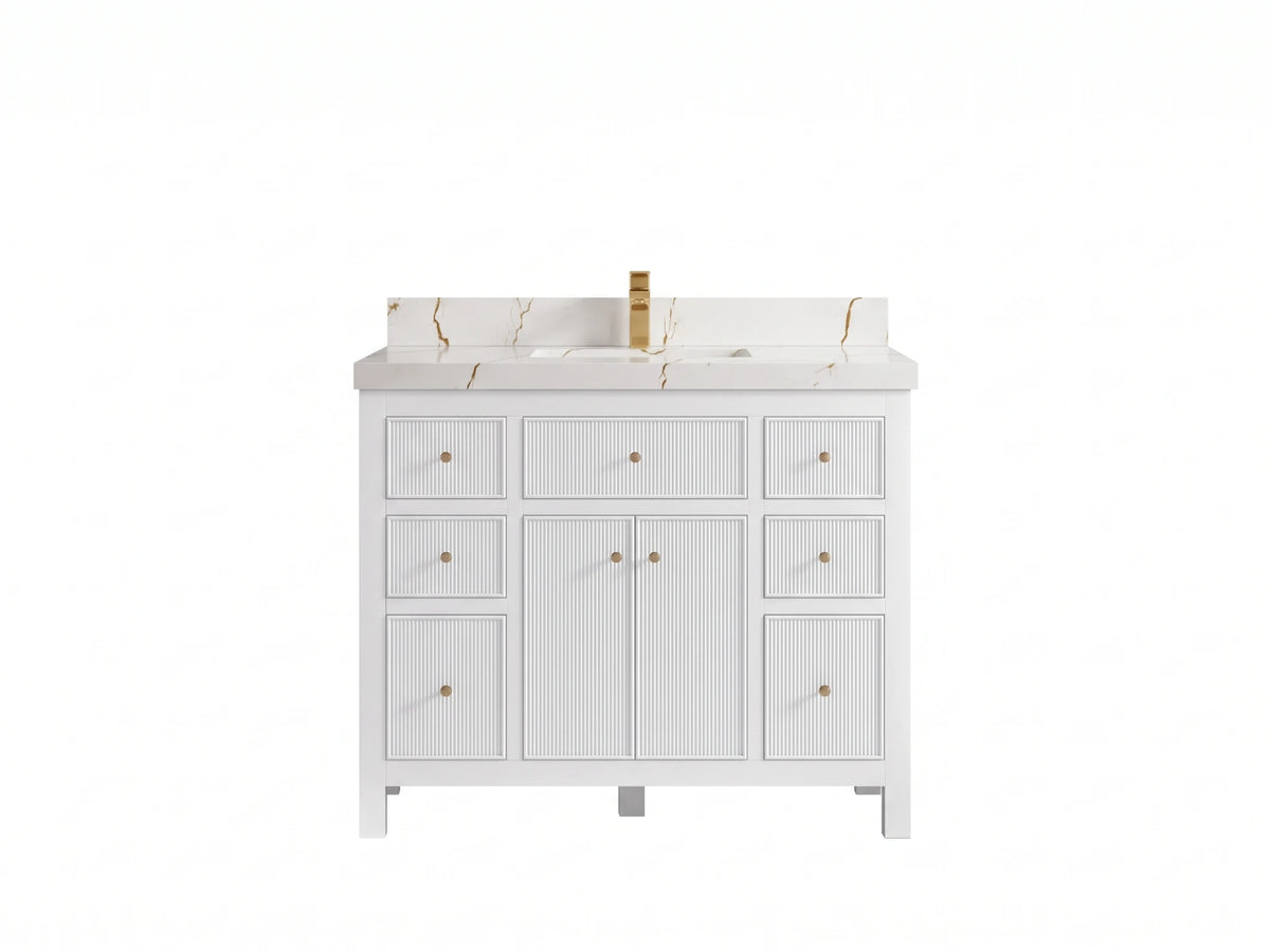Sonoma 42 in W x 22 in D Free Standing Reeded Single Sink Bathroom Vanity