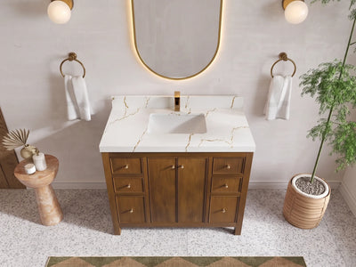 Chicago Teak 42 in. W x 22 in. D Single Sink Bathroom Vanity