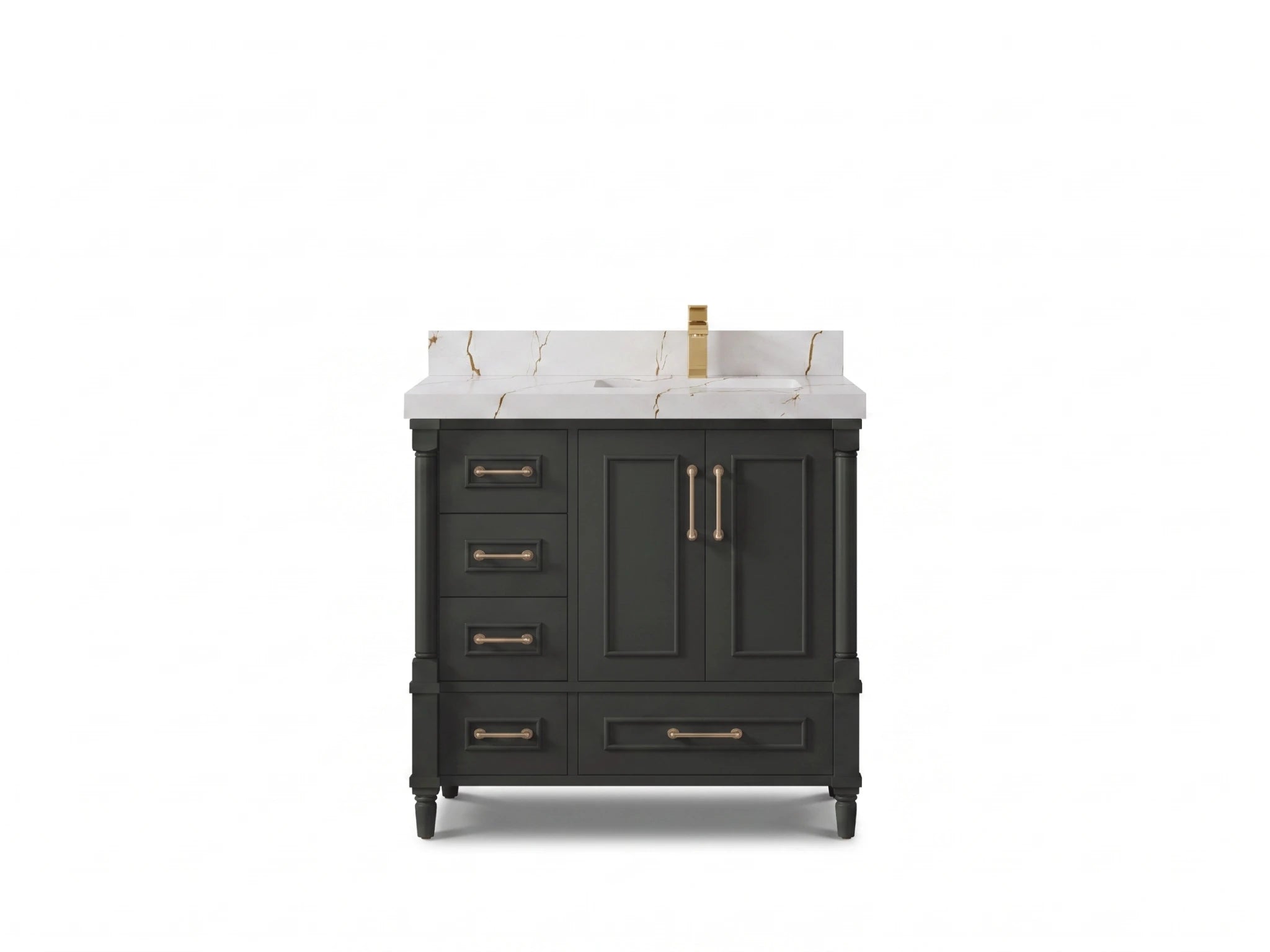 Aberdeen 36 in. W x 22 in. D Right Offset Sink Bathroom Vanity