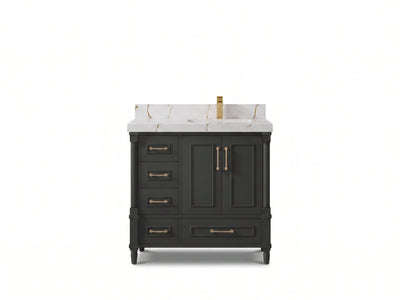 Aberdeen 36 in. W x 22 in. D Right Offset Sink Bathroom Vanity