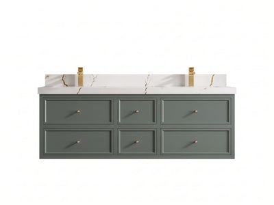 Roswell Floating 60 in. W x 22 in. D Double Sink Bathroom Vanity