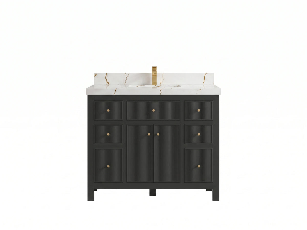 Sonoma 42 in W x 22 in D Free Standing Reeded Single Sink Bathroom Vanity