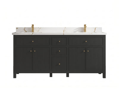 Sonoma 72 in W x 22 in D Free Standing Reeded Double Sink Bathroom Vanity