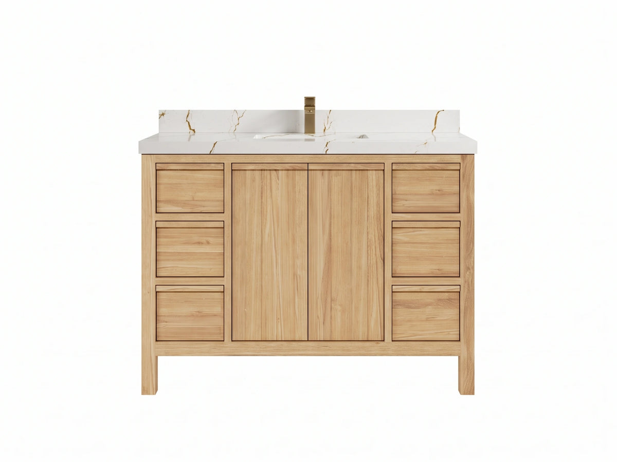Elizabeth Teak Wood 48 in. W x 22 in. D Single Sink Bathroom Vanity