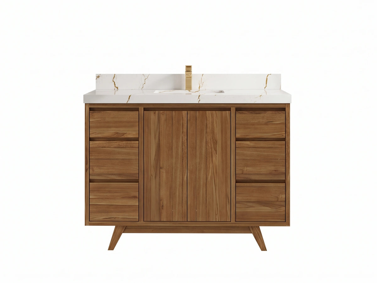 Madison Teak Wood 48 in. W x 22 in. D Single Sink Bathroom Vanity