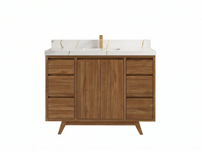 Madison Teak Wood 48 in. W x 22 in. D Single Sink Bathroom Vanity
