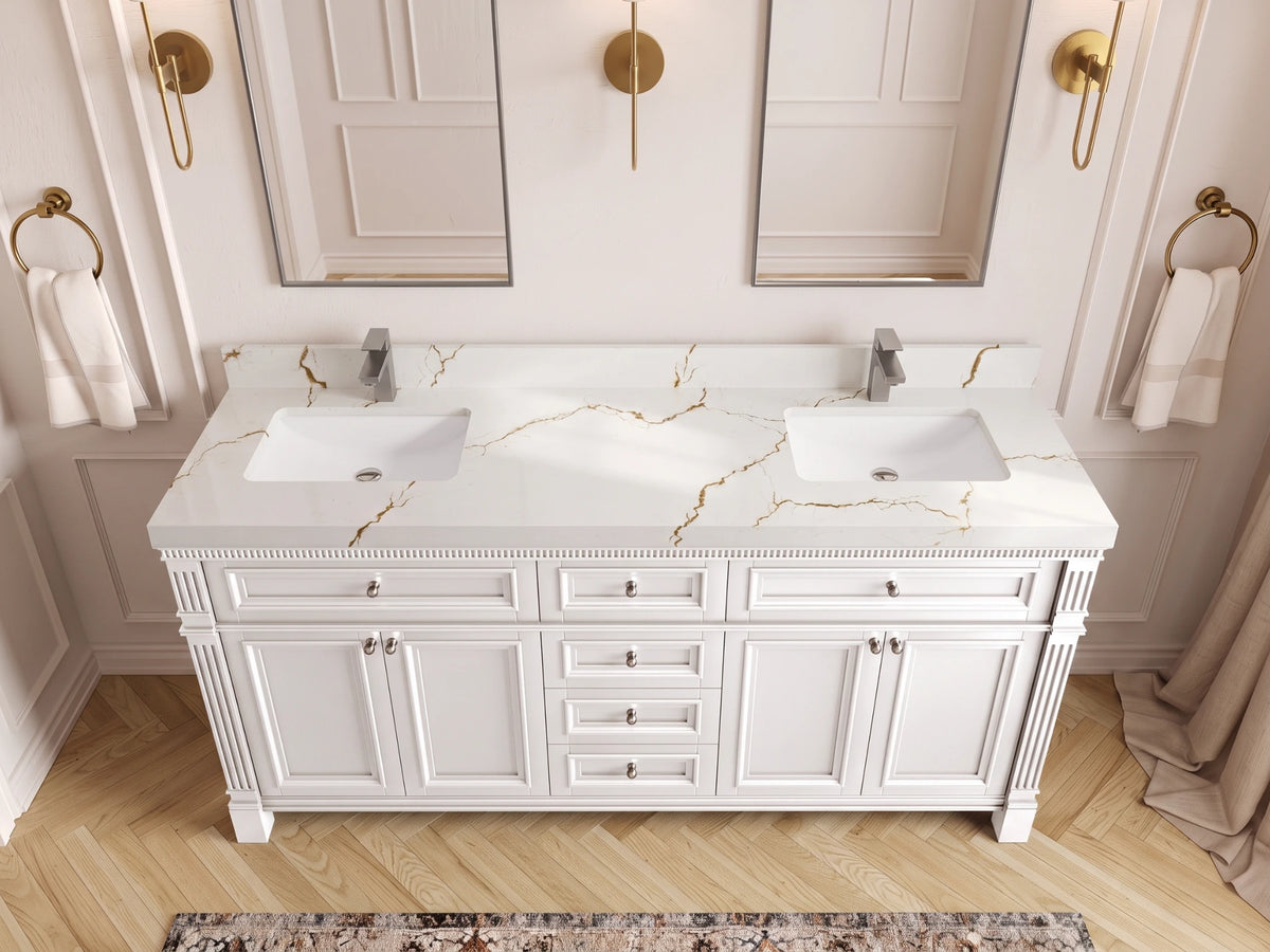 Paris 72 in. W x 22 in. D Double Sink Bathroom Vanity