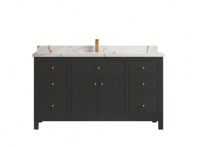 Sonoma 60 in W x 22 in D Free Standing Reeded Single Sink Bathroom Vanity