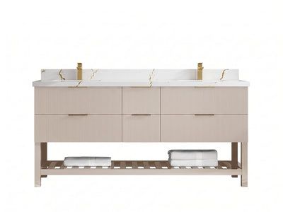 Catalina 72 in W x 22 in D Free Standing Reeded Double Sink Bathroom Vanity