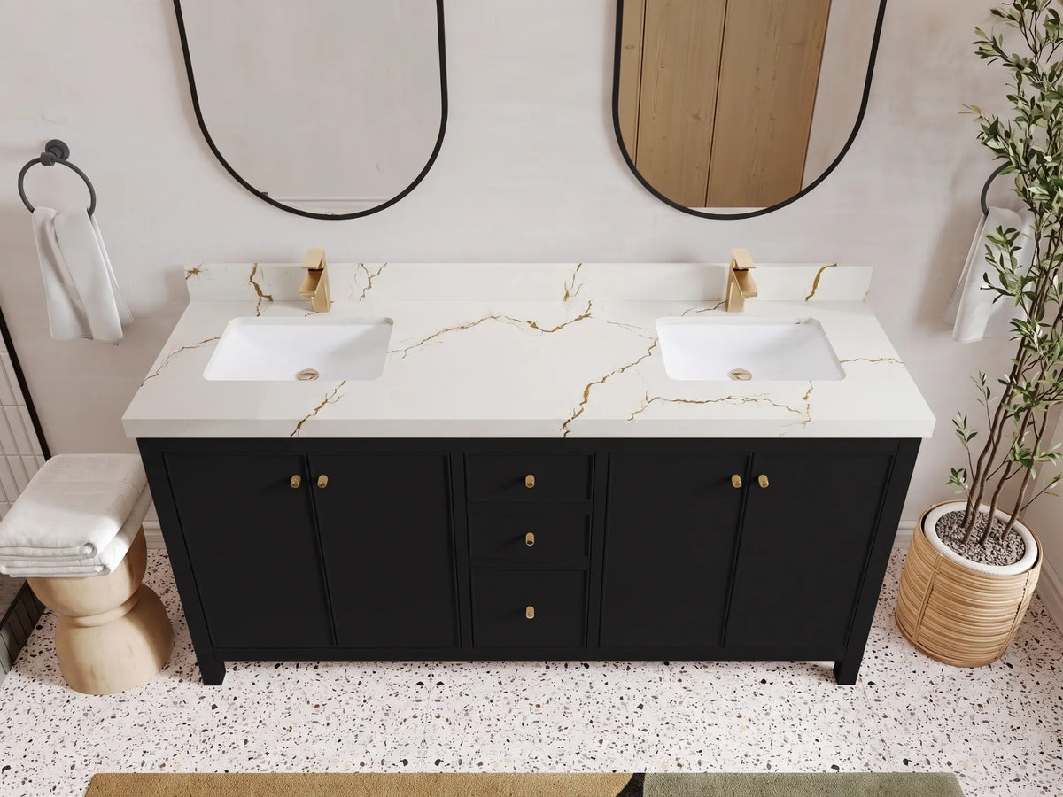Chicago 72 in. W x 22 in. D Double Sink Bathroom Vanity