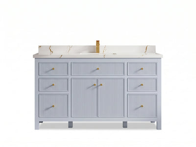 Sonoma 60 in W x 22 in D Free Standing Reeded Single Sink Bathroom Vanity