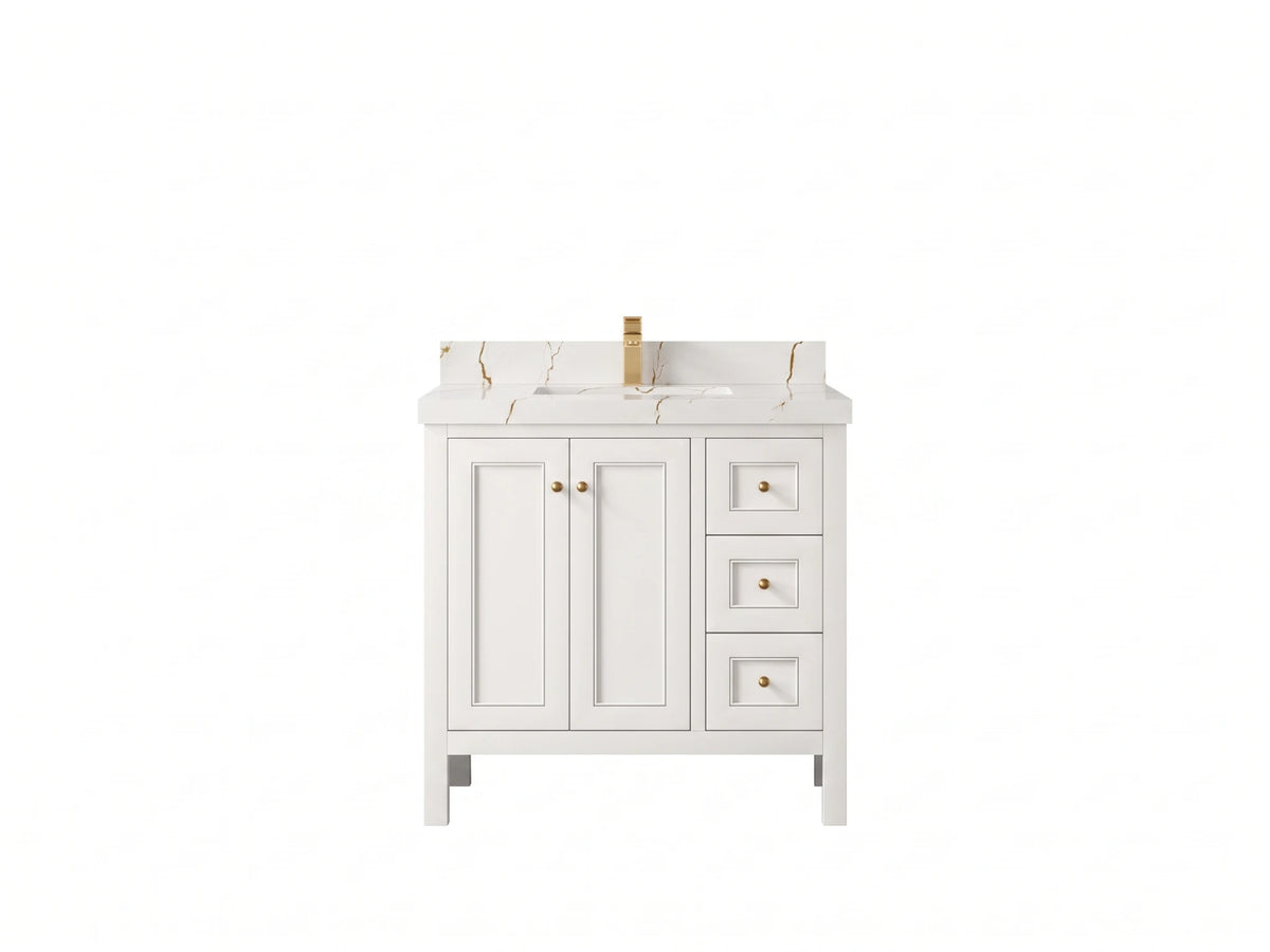 Nashville 36 in. W x 22 in. D Left Offset Sink Bathroom Vanity