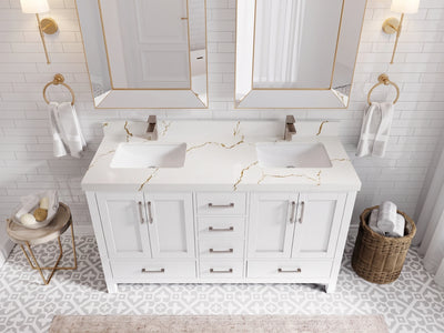 Malibu 60 in. W x 22 in. D Double Sink Bathroom Vanity