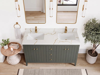 Atlanta 60 in. W x 22 in. D Double Sink Bathroom Vanity
