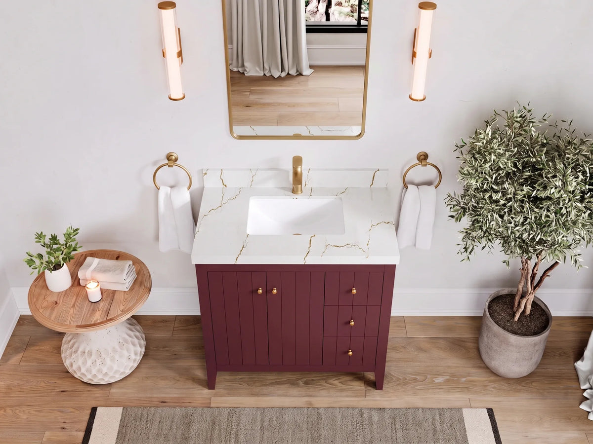Atlanta 36 in. W x 22 in. D Center Sink Modern Bathroom Vanity