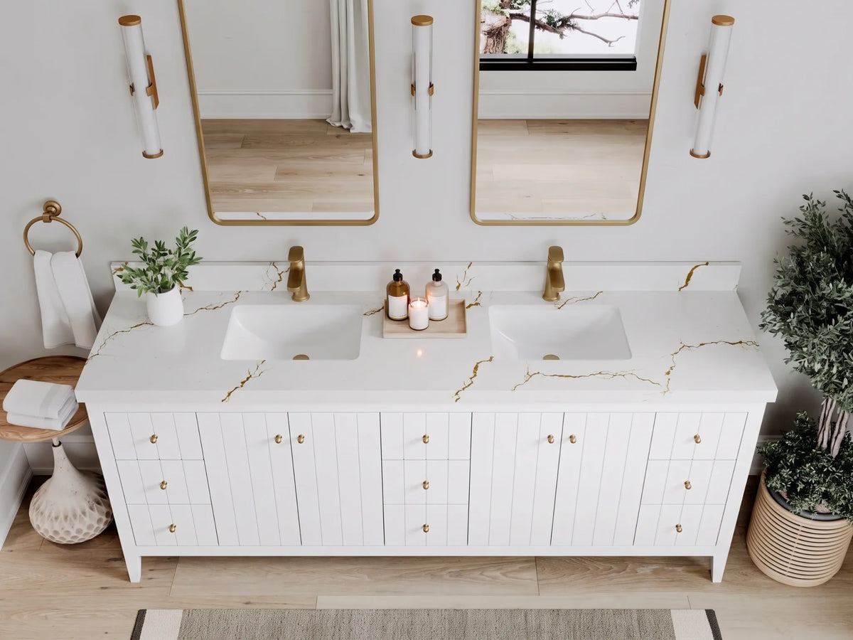 Atlanta 84 in. W x 22 in. D Double Sink Bathroom Vanity