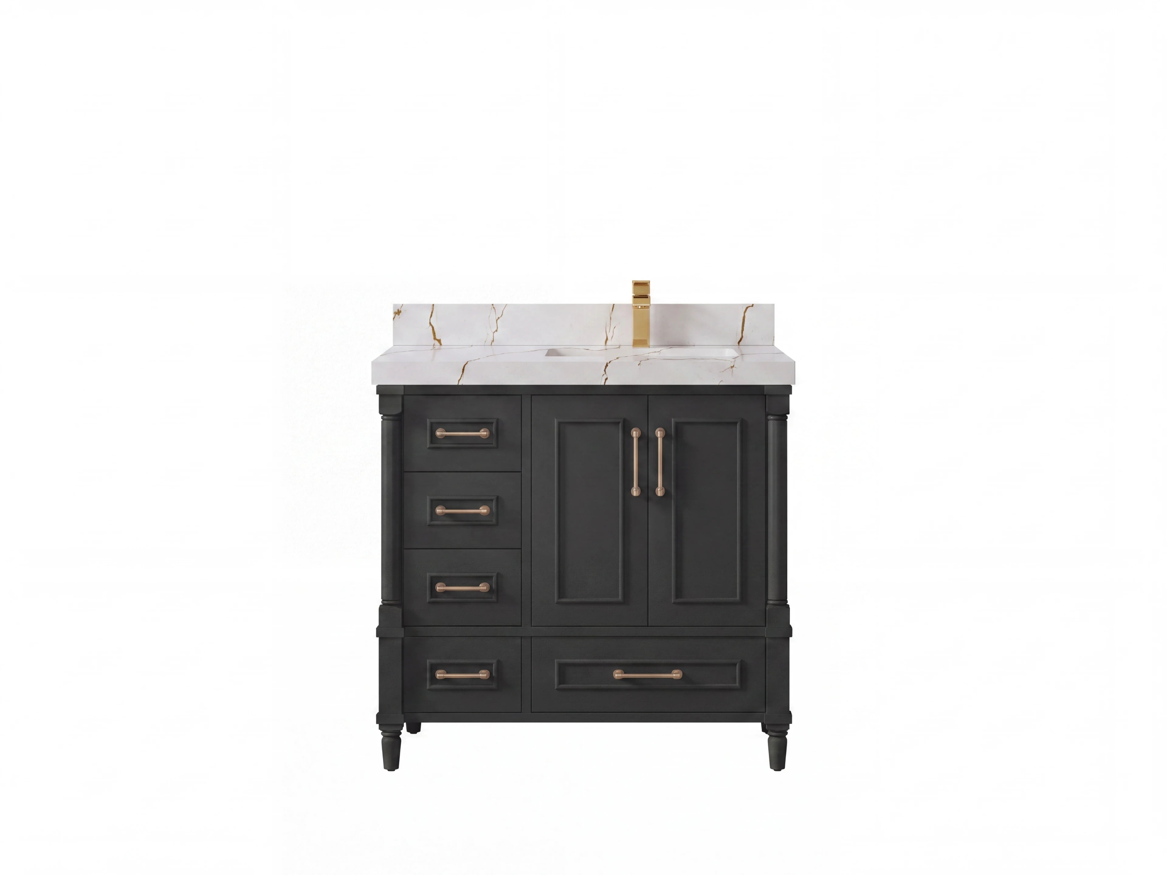Aberdeen 36 in. W x 22 in. D Right Offset Sink Bathroom Vanity