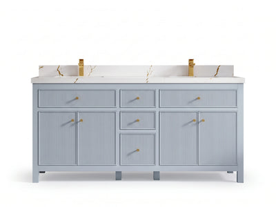 Sonoma 72 in W x 22 in D Free Standing Reeded Double Sink Bathroom Vanity