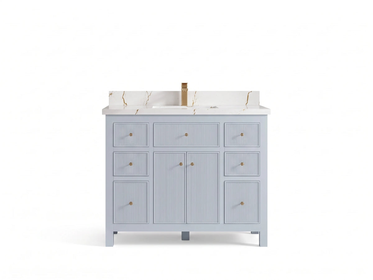 Sonoma 42 in W x 22 in D Free Standing Reeded Single Sink Bathroom Vanity
