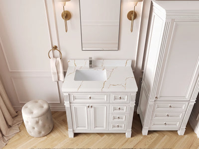 Paris 36 in. W x 22 in. D Left Offset Sink Bathroom Vanity