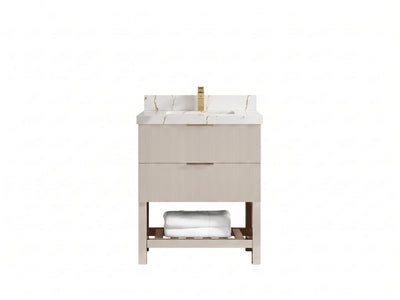 Catalina 30 in W x 22 in D Free Standing Reeded Single Sink Bathroom Vanity