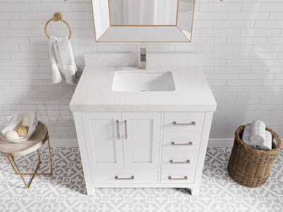 Malibu 36 in. W x 22 in. D Bathroom Vanity Center Sink