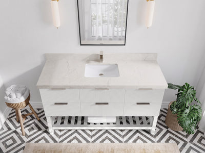 Catalina 60 in W x 22 in D Free Standing Reeded Single Sink Bathroom Vanity