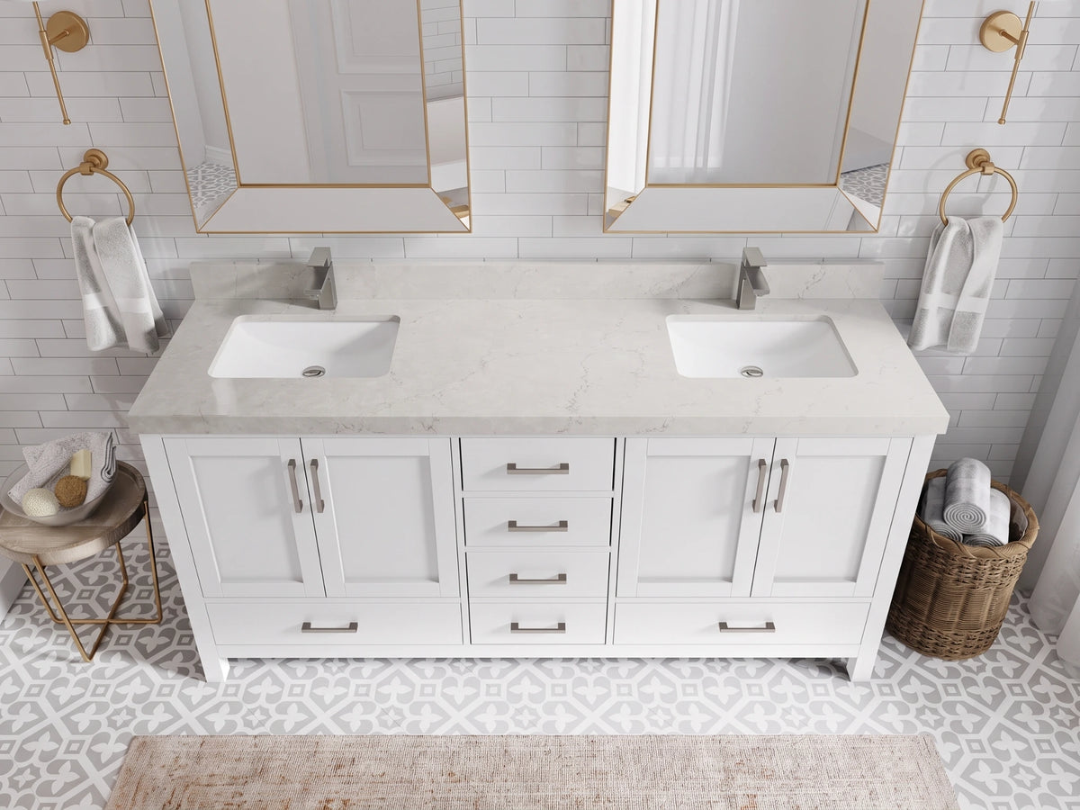Malibu 72 in. W x 22 in. D Double Sink Bathroom Vanity