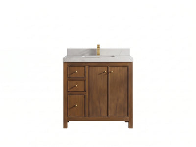 Chicago Teak 36 in. W x 22 in. D Center Sink Bathroom Vanity