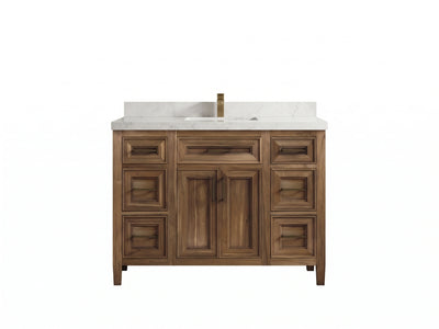 Santa Monica Teak Wood 48 in. W x 22 in. D Single Sink Bathroom Vanity