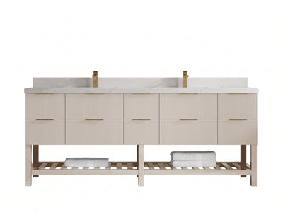 Catalina 84 in W x 22 in D Free Standing Reeded Double Sink Bathroom Vanity