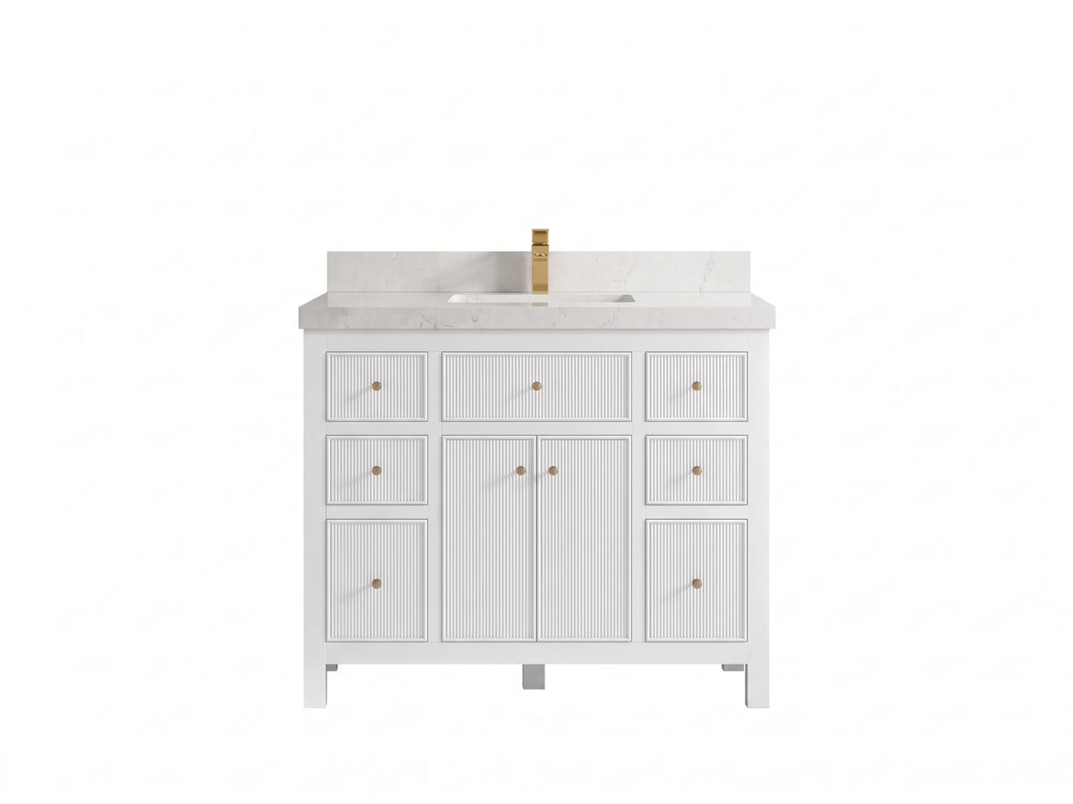 Sonoma 42 in W x 22 in D Free Standing Reeded Single Sink Bathroom Vanity
