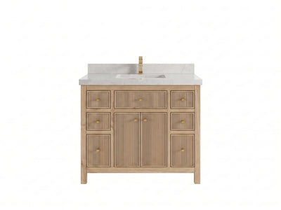 Sonoma Reeded Teak Wood 42 in. W x 22 in. D Single Sink Bathroom Vanity
