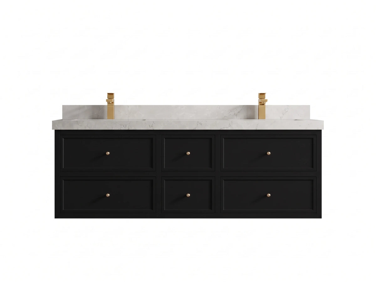 Roswell Floating 60 in. W x 22 in. D Double Sink Bathroom Vanity