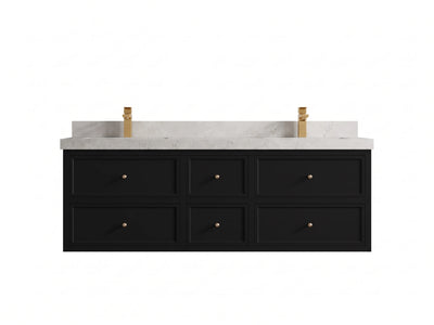 Roswell Floating 60 in. W x 22 in. D Double Sink Bathroom Vanity