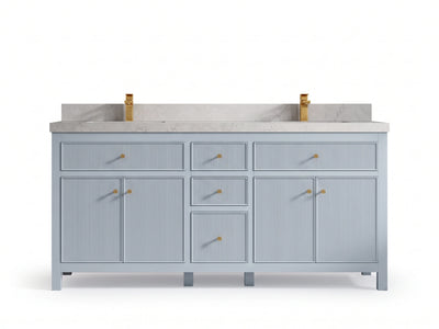 Sonoma 72 in W x 22 in D Free Standing Reeded Double Sink Bathroom Vanity