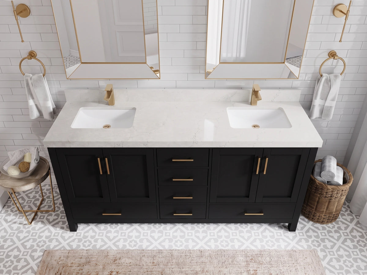 Malibu 72 in. W x 22 in. D Double Sink Bathroom Vanity