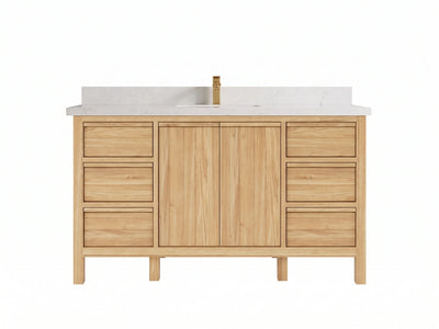 Elizabeth Teak Wood 60 in. W x 22 in. D Single Sink Bathroom Vanity