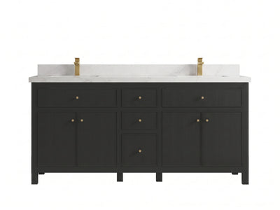 Sonoma 72 in W x 22 in D Free Standing Reeded Double Sink Bathroom Vanity