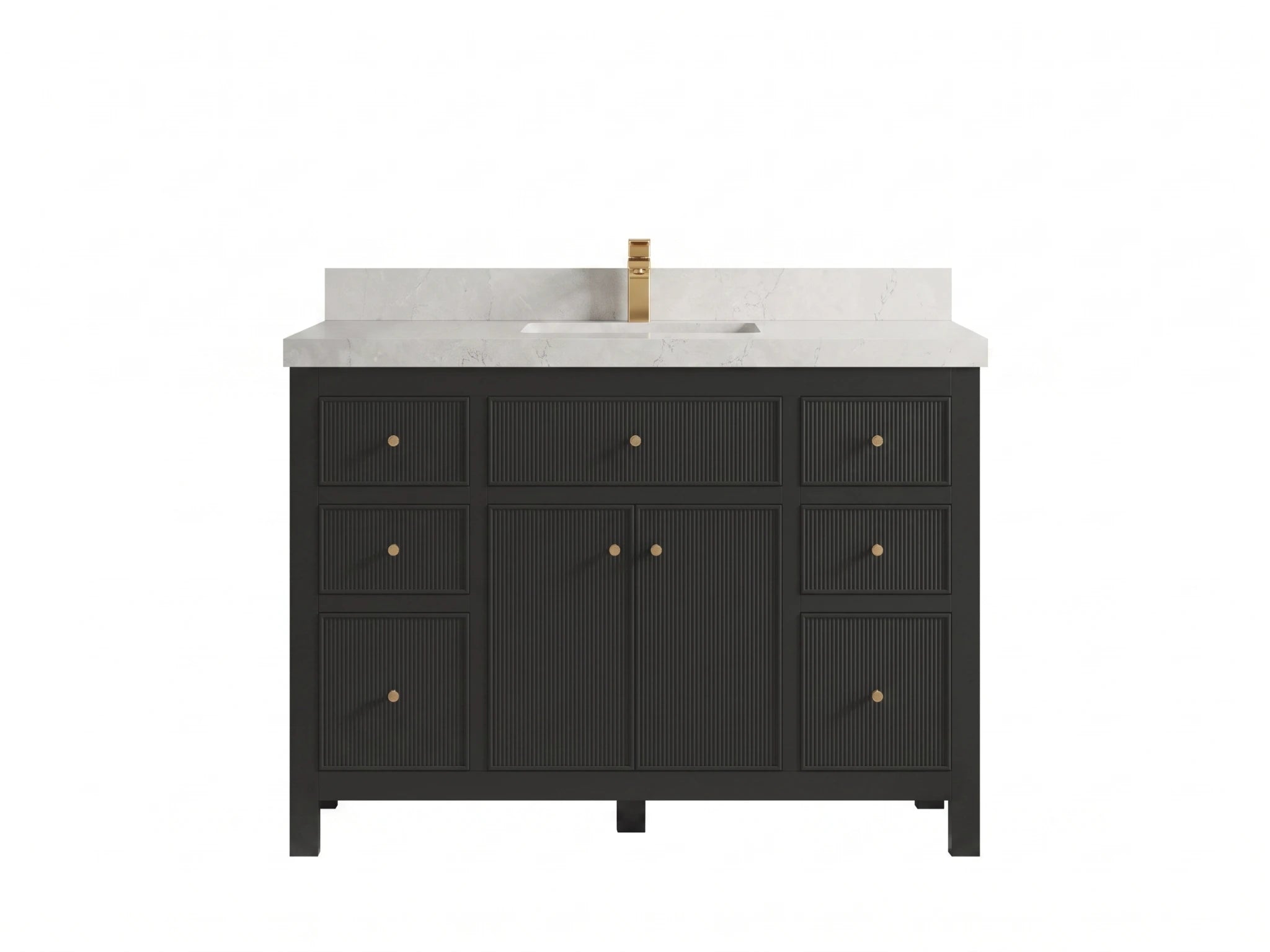 Sonoma 48 in W x 22 in D Free Standing Reeded Single Sink Bathroom Vanity