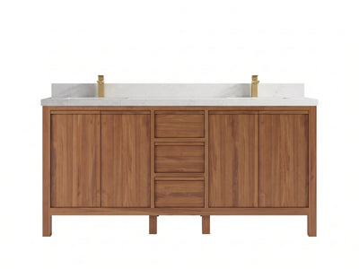 Elizabeth Teak Wood 72 in. W x 22 in. D Double Sink Bathroom Vanity