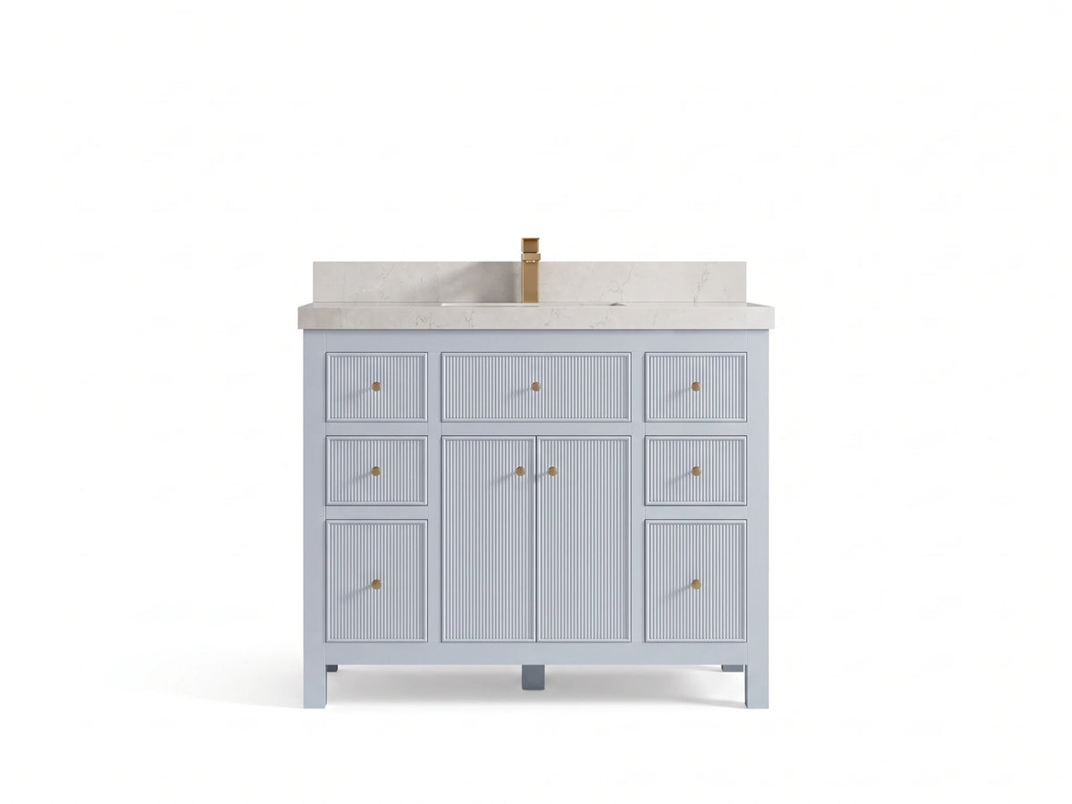 Sonoma 42 in W x 22 in D Free Standing Reeded Single Sink Bathroom Vanity