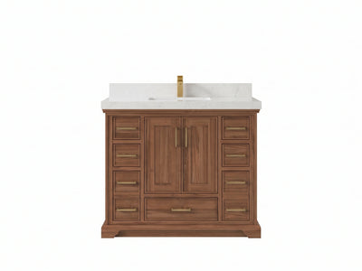 Charlotte Teak Wood 42 in. W x 22 in. D Single Sink Bathroom Vanity